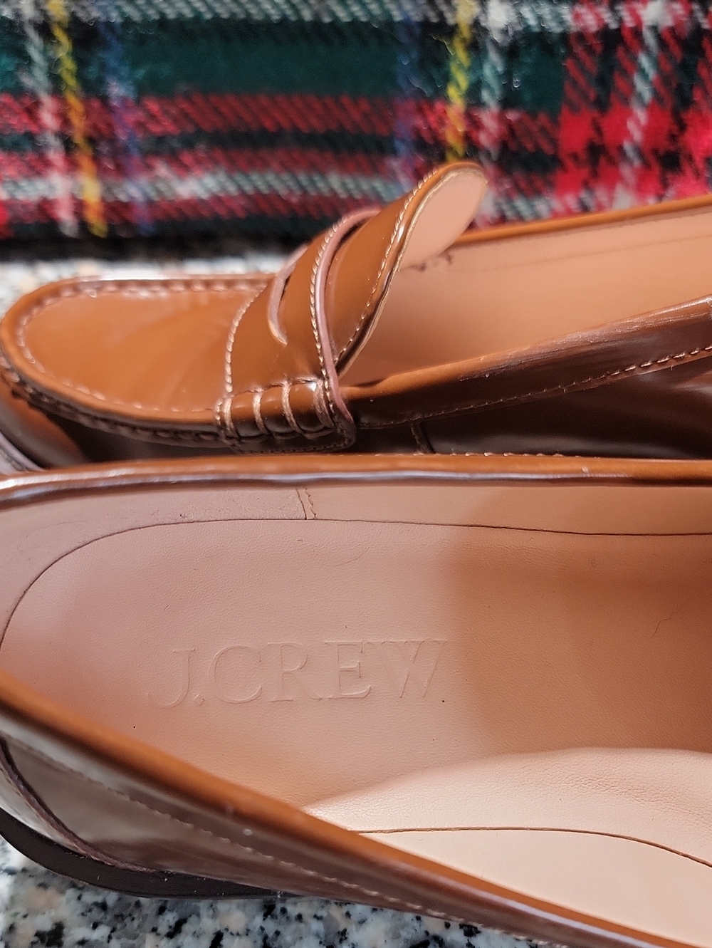 J.Crew Coin Loafers Spazzolato Leather Brown Womens Size 7 - Picture 2 of 6